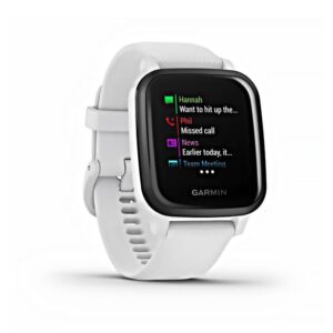 ساعت گارمین مدل Venu Sq Music Edition Slate Aluminum Bezel with White Case and Silicone Band