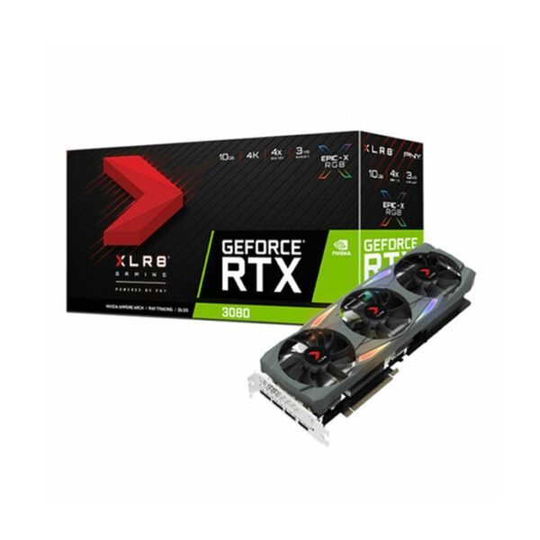 کارت گرافیک پی ان وای مدل GeForce RTX 3080 10GB XLR8 Gaming UPRISING EPIC-X RGB Triple Fan Edition با حافظه 10 گیگابایت