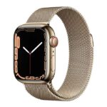 ساعت هوشمند اپل واچ سری 7 استیل طلایی 45 میلیمتری با بند Gold Milanese Loop