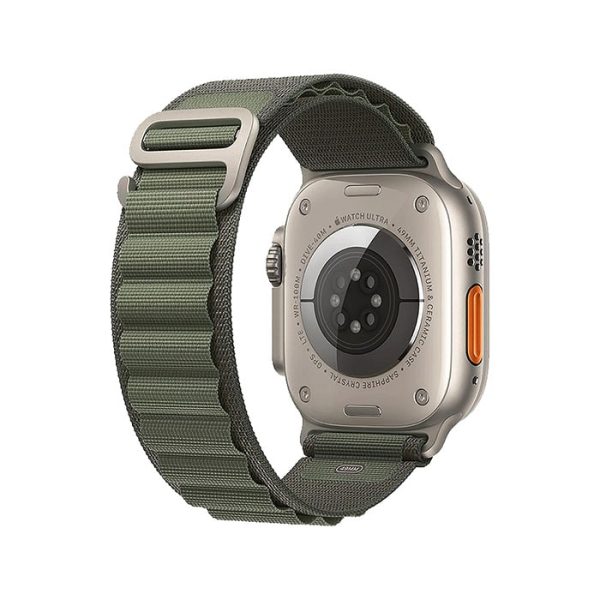 ساعت هوشمند اپل سری Ultra بدنه تیتانیومی 49 میلمتری با بند Green Alpine Loop