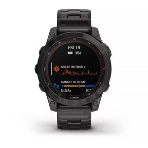 ساعت گارمین fenix 7 Sapphire Solar Carbon Grey DLC Titanium Band