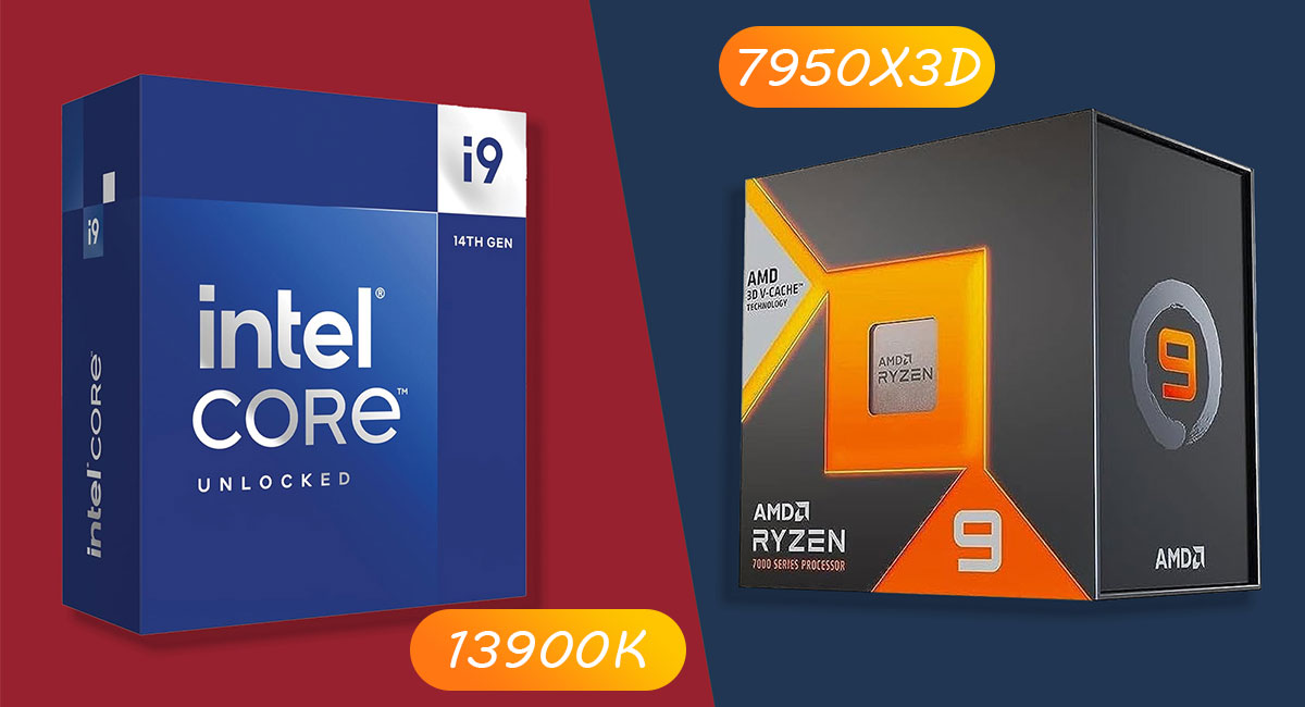 مقایسه پردازنده 13900k و 7950x3D